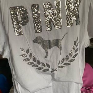 Victoria’s Secret pink xl campus bling tee